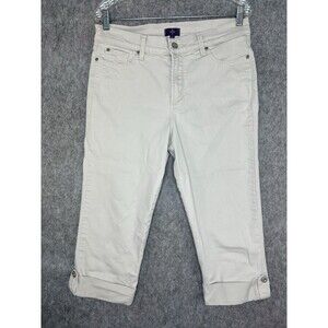Not Your Daughters Jeans NYDJ Cuffed Cropped Capris Beige Size 12